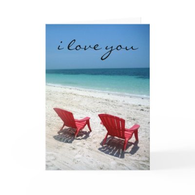 beach duo love greeting card by cardart