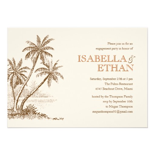 Beach Engagement Party Invitations