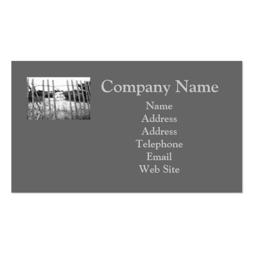 Beach Fence Business Card (back side)