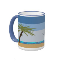 Beach Fisher Mug by calroofer Beach Fisher Mug