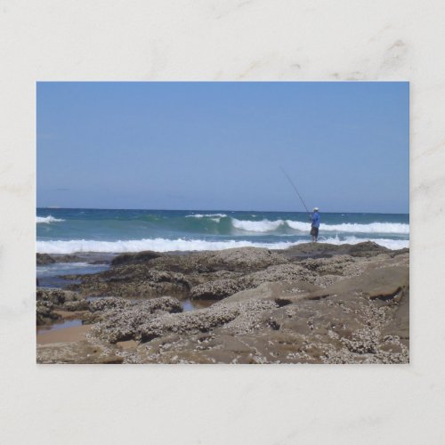 Beach Fisherman postcard