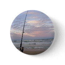 Beach Fishing at Sunset Pins