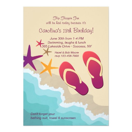 Beach Flip Flops Invitation