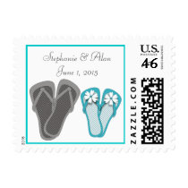 Beach Flip Flops Wedding Postage