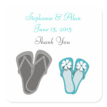 Beach Flip Flops Wedding Stickers