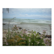Beach Flowers 2 Personalized Invites