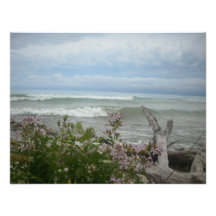 Beach Flowers Custom Invitation