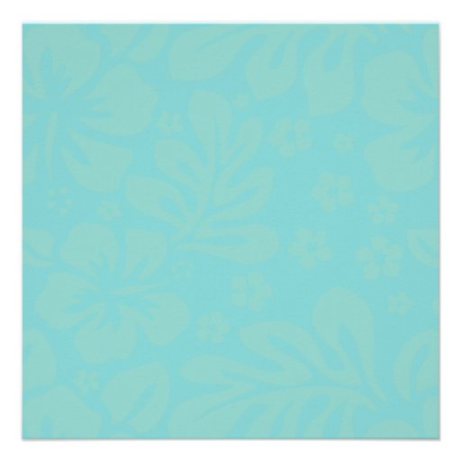 Beach Flowers - Teal Personalized Invitations