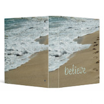 Beach footprints in the sand ocean binder