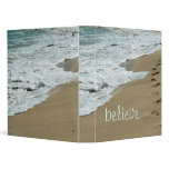 Beach footprints in the sand ocean binder
