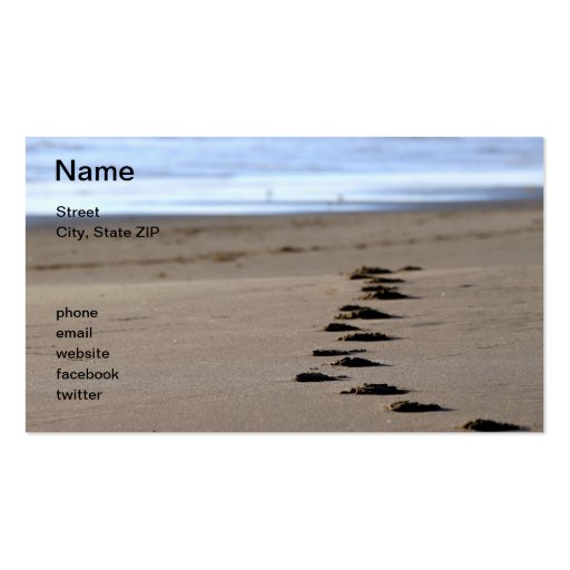 Beach Footsteps Business Card Templates (front side)