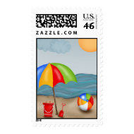 Beach Fun Postage Stamps stamp