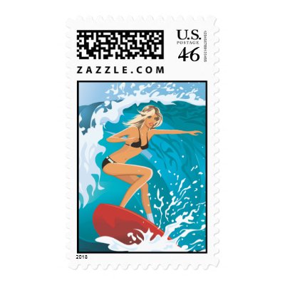 beach_girl_2.ai postage stamps by CreativeColours