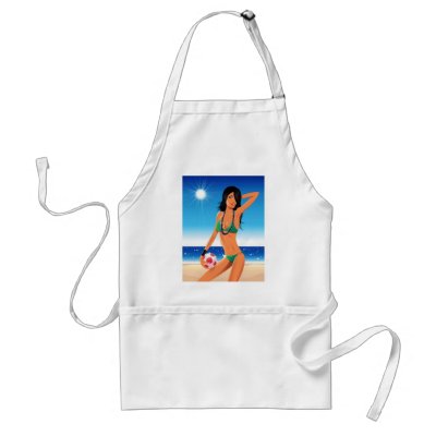 beach-girl aprons by CreativeColours