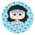 beach girl with Black hair stickers by cutespot beach girl with Black hair stickers