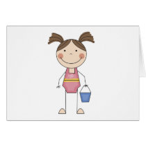 Beach Girl with Bucket Tshirts and Gifts cards