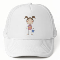 Beach Girl with Bucket Tshirts and Gifts hats