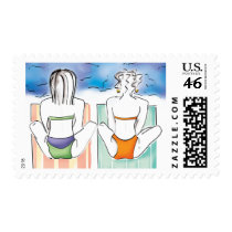 Beach Girls Postage Stamps