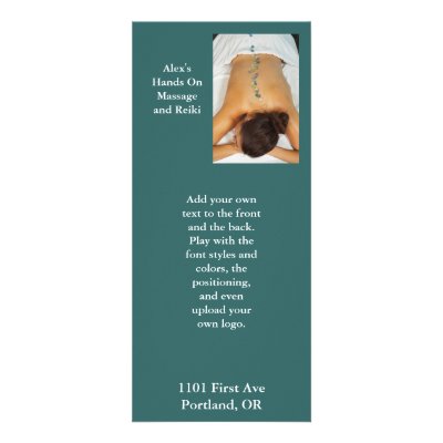 Beach Glass Massage Stones on back Full Color Rack Card by WellnessJunkie