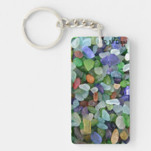 Beach Glass Rectangle Acrylic Keychains