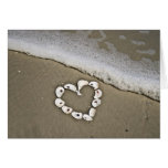 Beach Heart in Seashells Cards