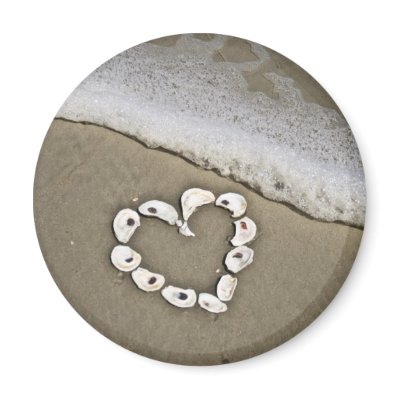 Beach Heart in Seashells Magnets by Beachwalker