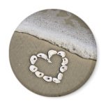Beach Heart in Seashells Magnets