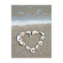 Beach Heart in Seashells Postcards