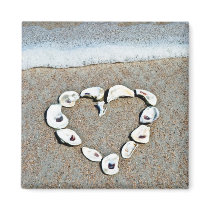 Beach Heart in Seashells Romantic Design magnets
