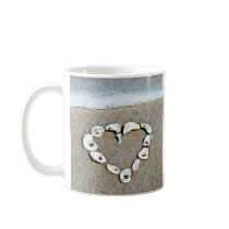 Beach Heart in Seashells Romantic Design mugs