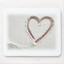 Beach Heart of Sand Mousepads