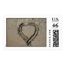 Beach Heart Postage Stamp