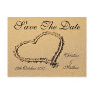 Beach Heart - Sand Save The Date postcard