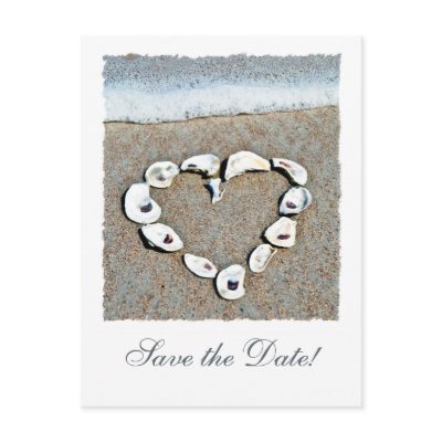 Beach Heart Save the Date Post Cards