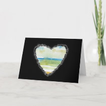 Beach Heart Valentine Love Romance Card