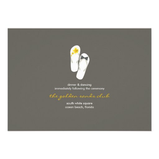 Beach Hibiscus Flip Flops Summer Wedding Invite