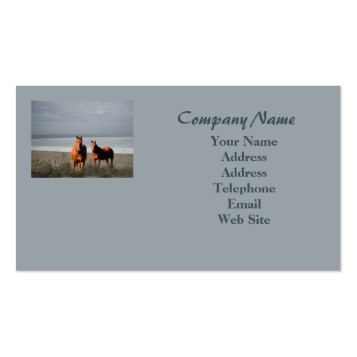 Beach Horses Business Card (back side)
