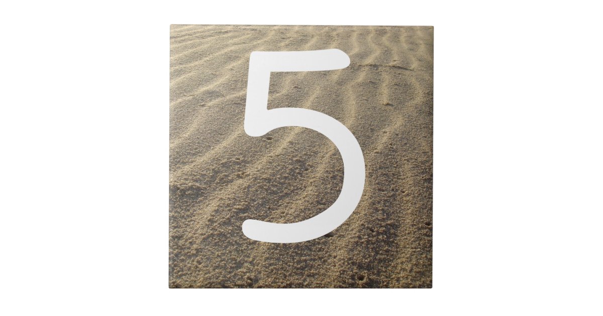 Beach House House Number Tile Zazzle
