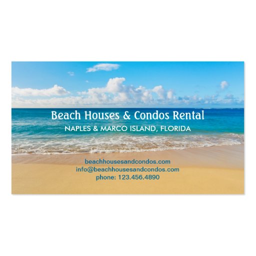 Beach House Rental Business Card (front side)