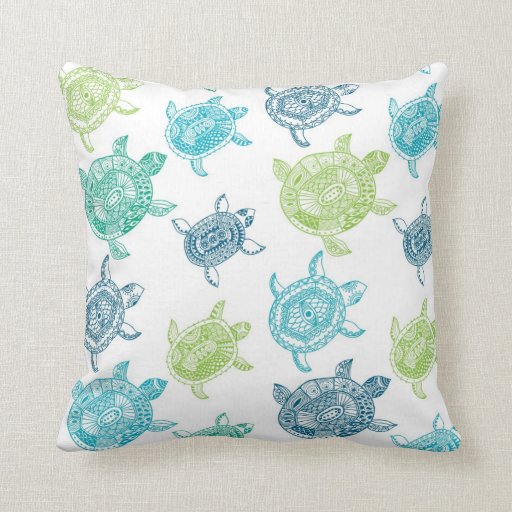 sea turtle throw pillow