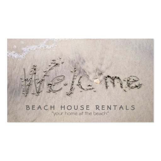 Beach House Welcome Business Cards (front side)