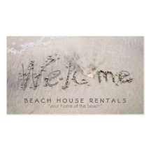 Beach House Welcome (extra pic) Business Card Template