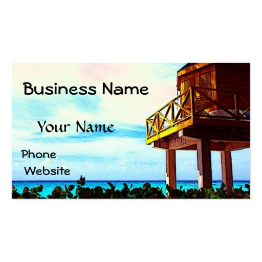 Beach House with Ocean View Business Card Templates
