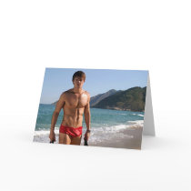 Beach Hunk Greeting Cards