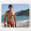Beach Hunk mousepads by markthaler Beach Hunk mousepads