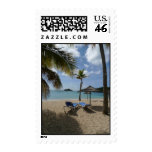 Beach in Antigua with Palapa Stamp