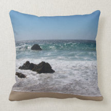 Beach in Carmel, Ca. Throw Pillows