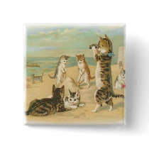 Beach Kittens buttons by Kat_Kapers Beach Kittens buttons
