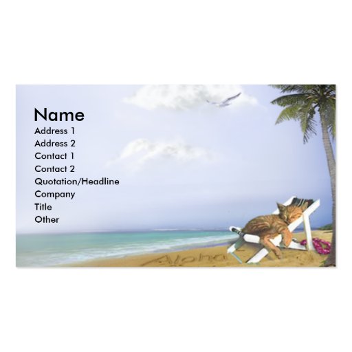 Beach Kitty Business Card (front side)