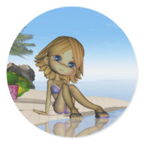beach life sticker, moonies little cutie pies